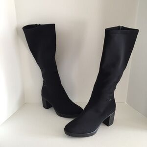 Hogl Women's Gore-Tex Winter Boots High Heel Knee High Round Toe Side Zip 10